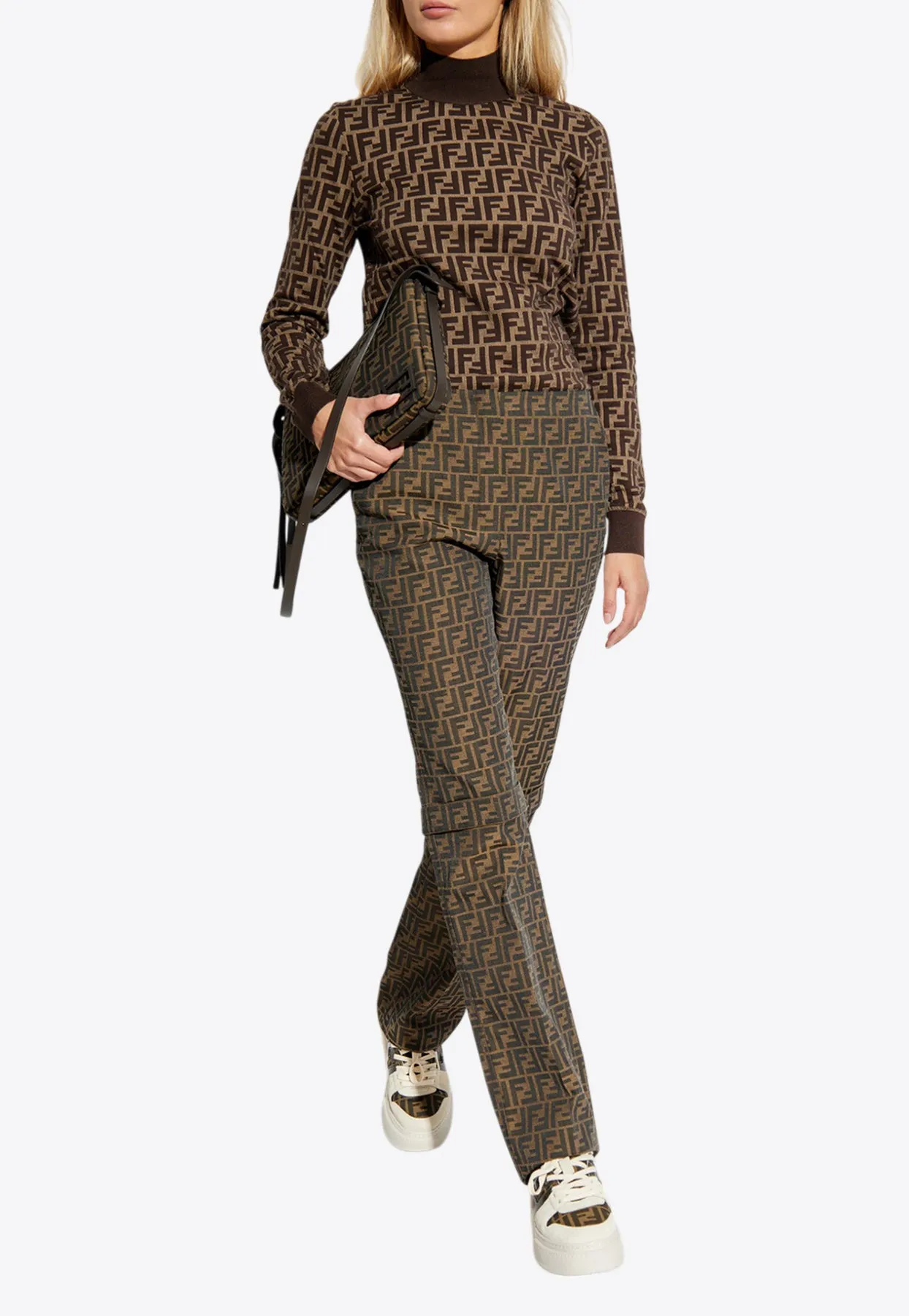 FF Jacquard Turtleneck Sweater