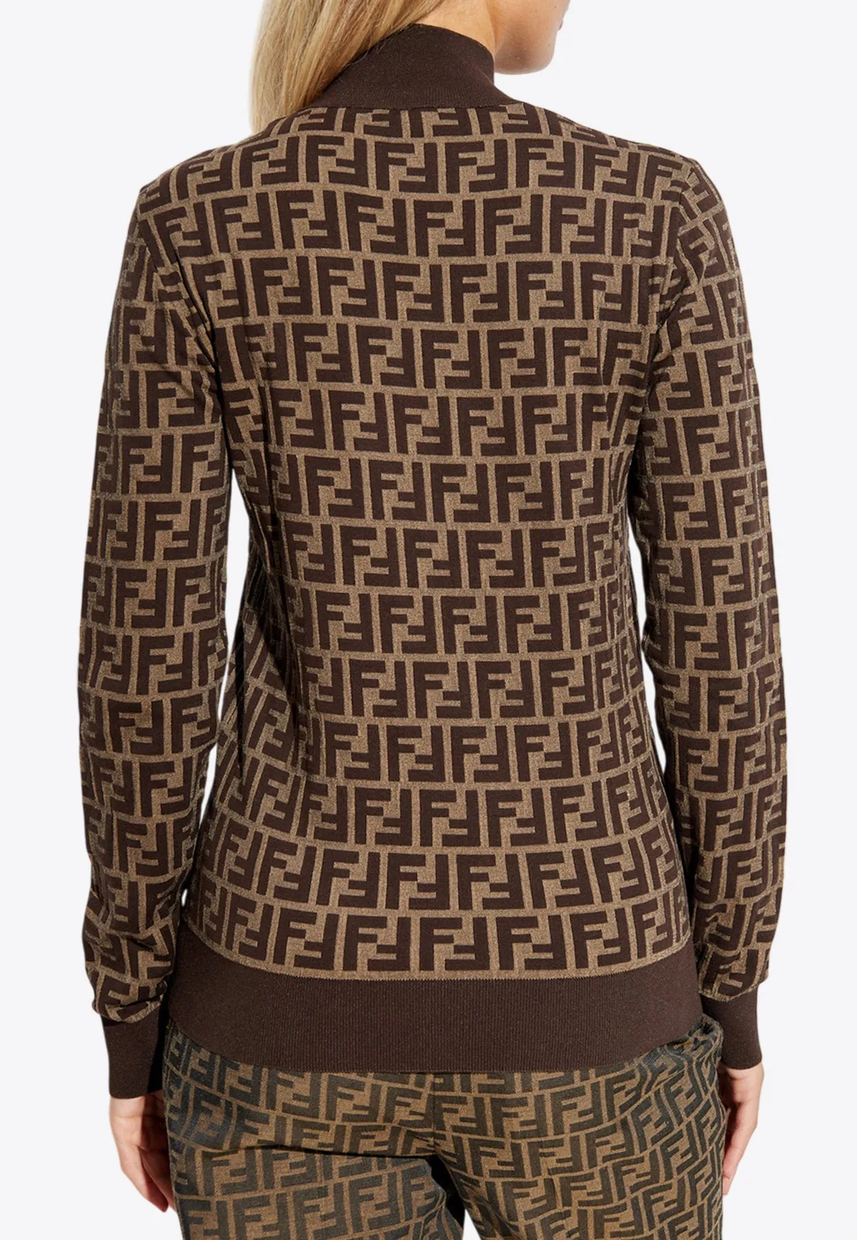 FF Jacquard Turtleneck Sweater