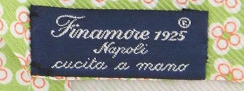 Finamore Napoli Green Silk Tie