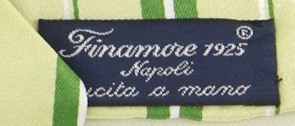 Finamore Napoli Green Silk Tie