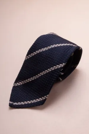 Fine White Striped Silk Grenadine Tie