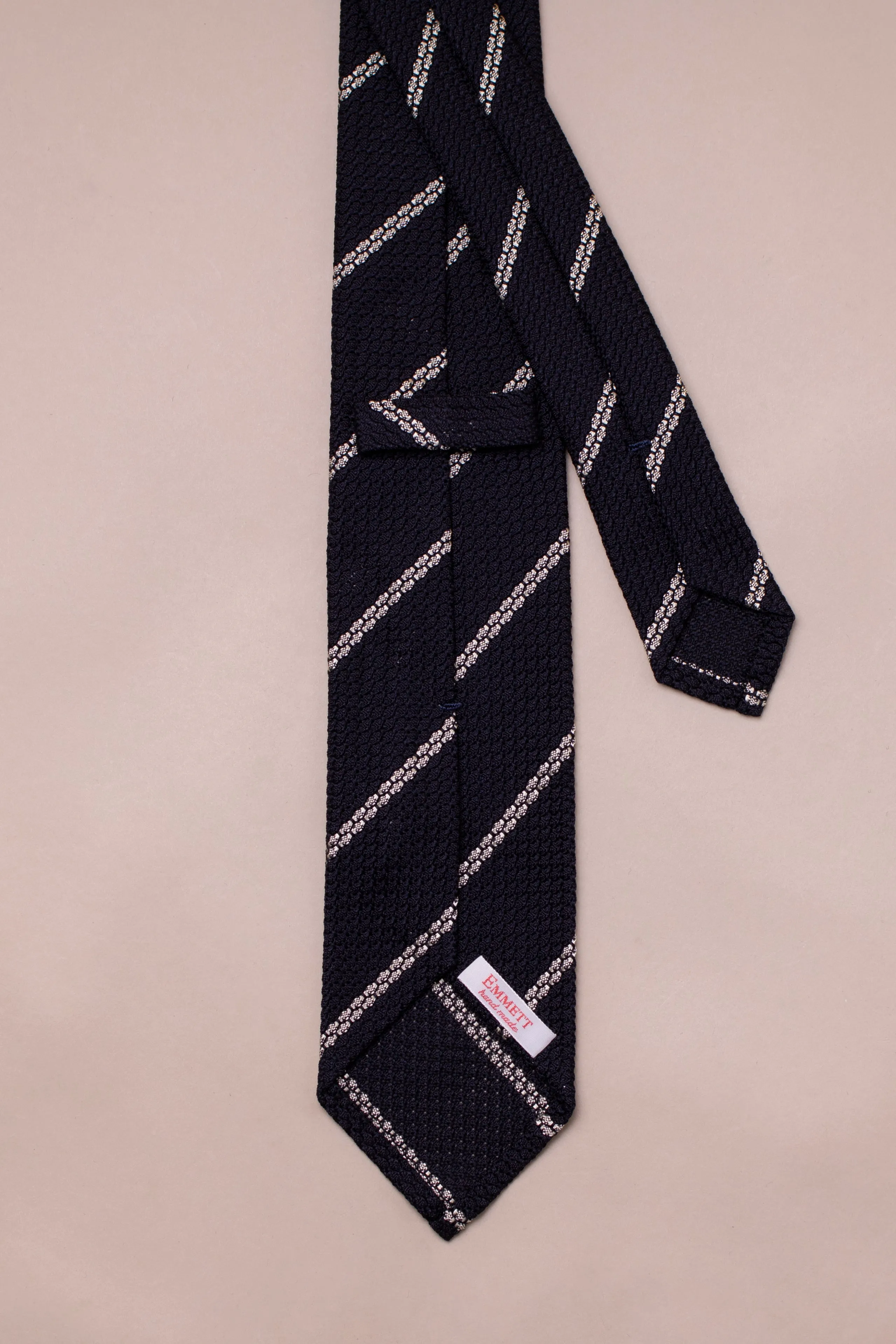 Fine White Striped Silk Grenadine Tie