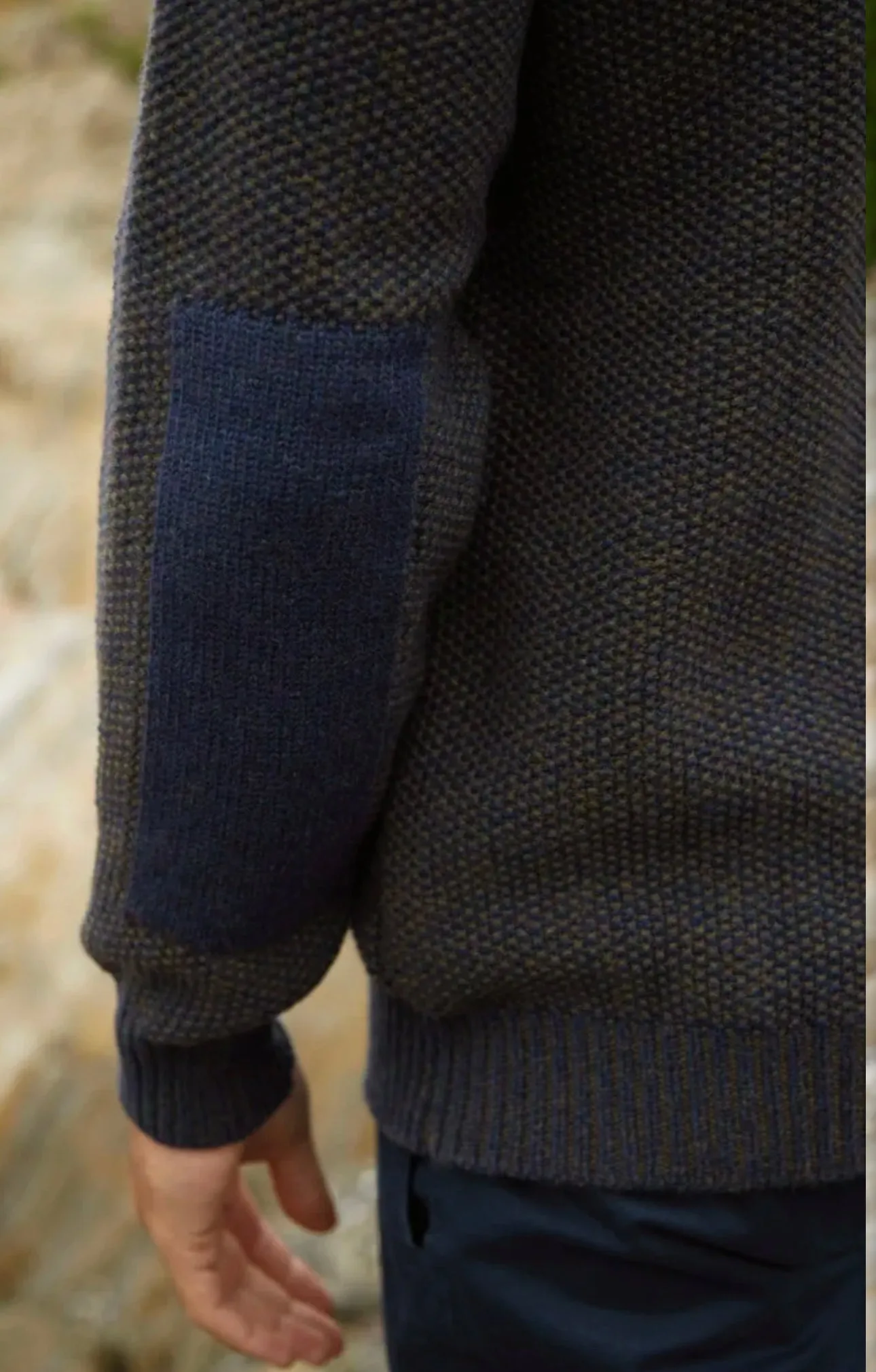 Fisherman Out of Ireland Short Zip Seed Stitch Sweater