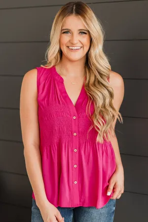 Flirting With Desire Sleeveless Top- Fuchsia