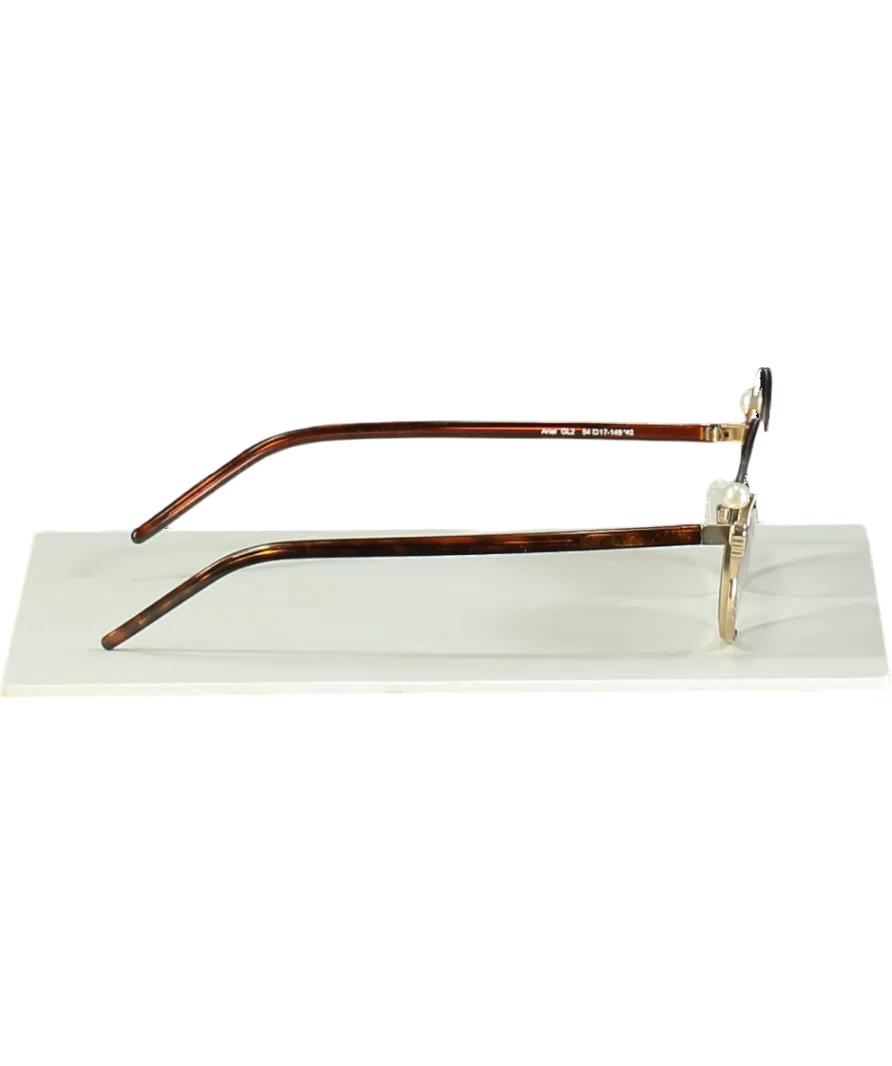 For Art's Sake Brown Round Frame Sunglasses One Size
