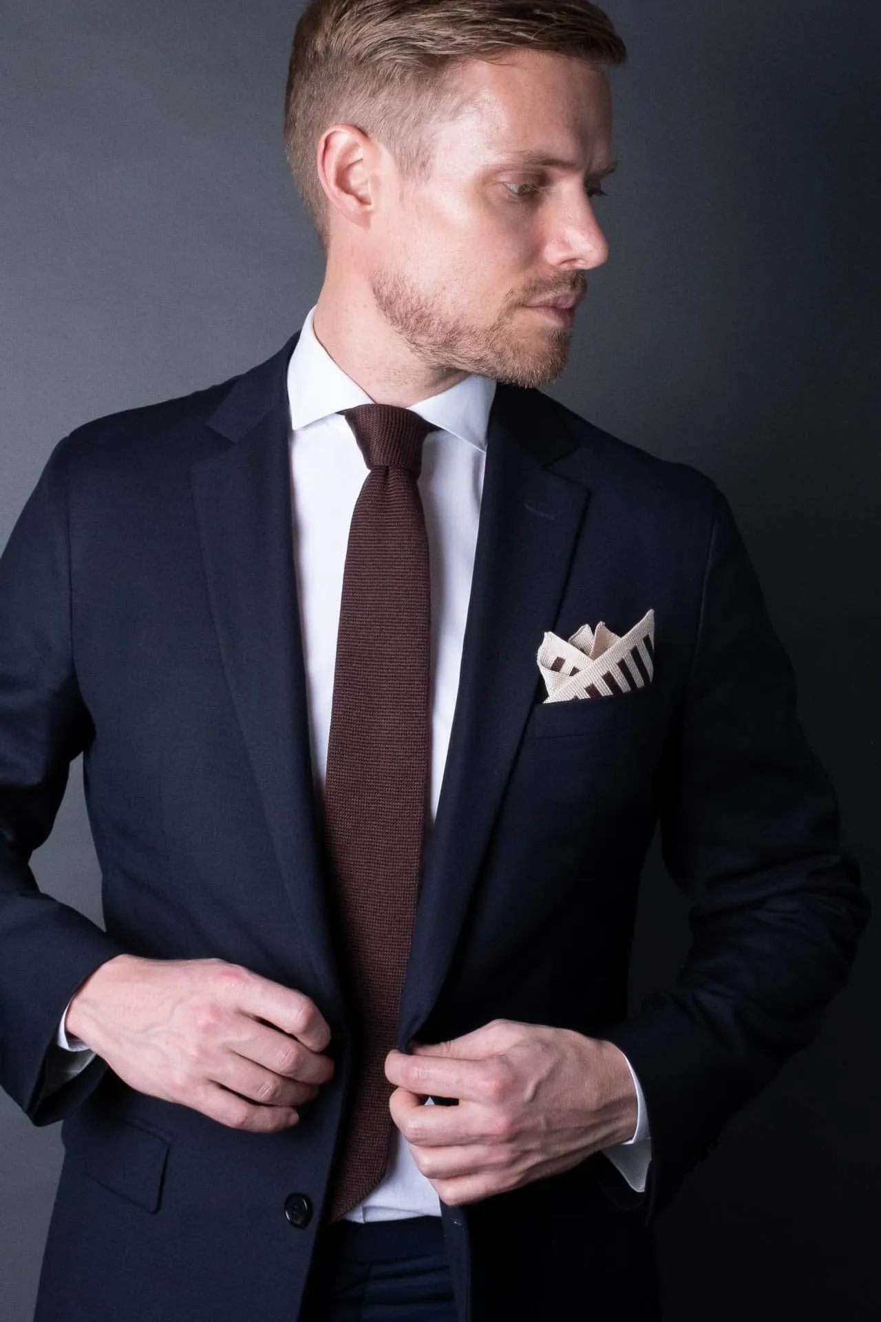 Formal Knit Tie - Brown