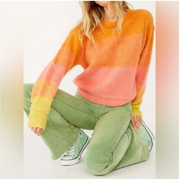 Free People Autumn Sky Stripe Sweater