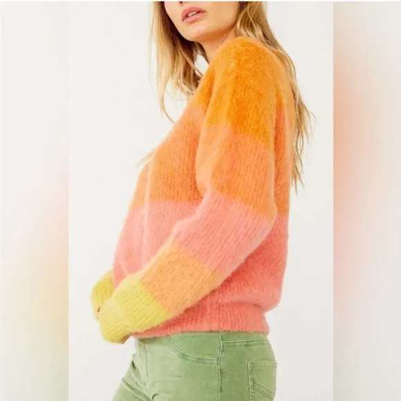 Free People Autumn Sky Stripe Sweater