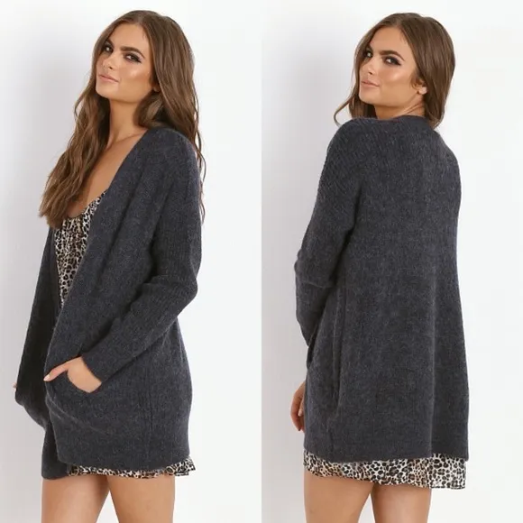 Free People Cozy Day Grandpa Cardigan Sweater Alpaca Wool Mohair S Academia Boho