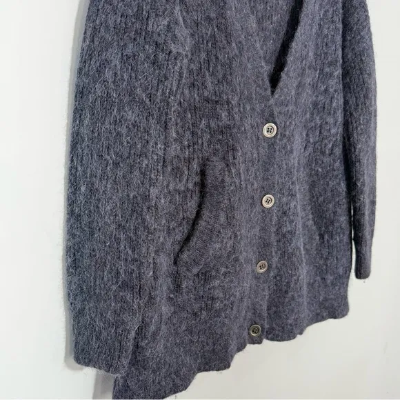 Free People Cozy Day Grandpa Cardigan Sweater Alpaca Wool Mohair S Academia Boho