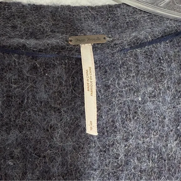 Free People Cozy Day Grandpa Cardigan Sweater Alpaca Wool Mohair S Academia Boho