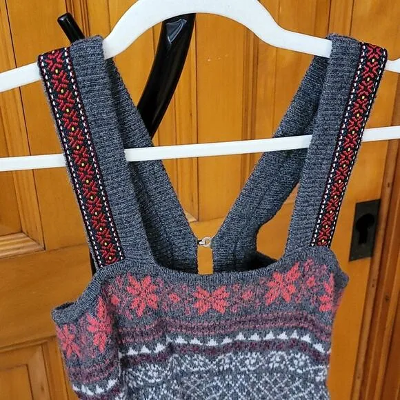 Free People Nordic Fair Isle Jumper Dress Size Small Wool Blend