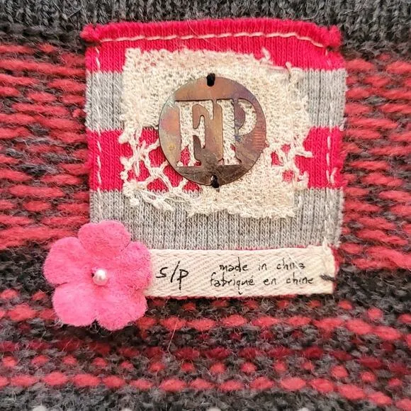 Free People Nordic Fair Isle Jumper Dress Size Small Wool Blend