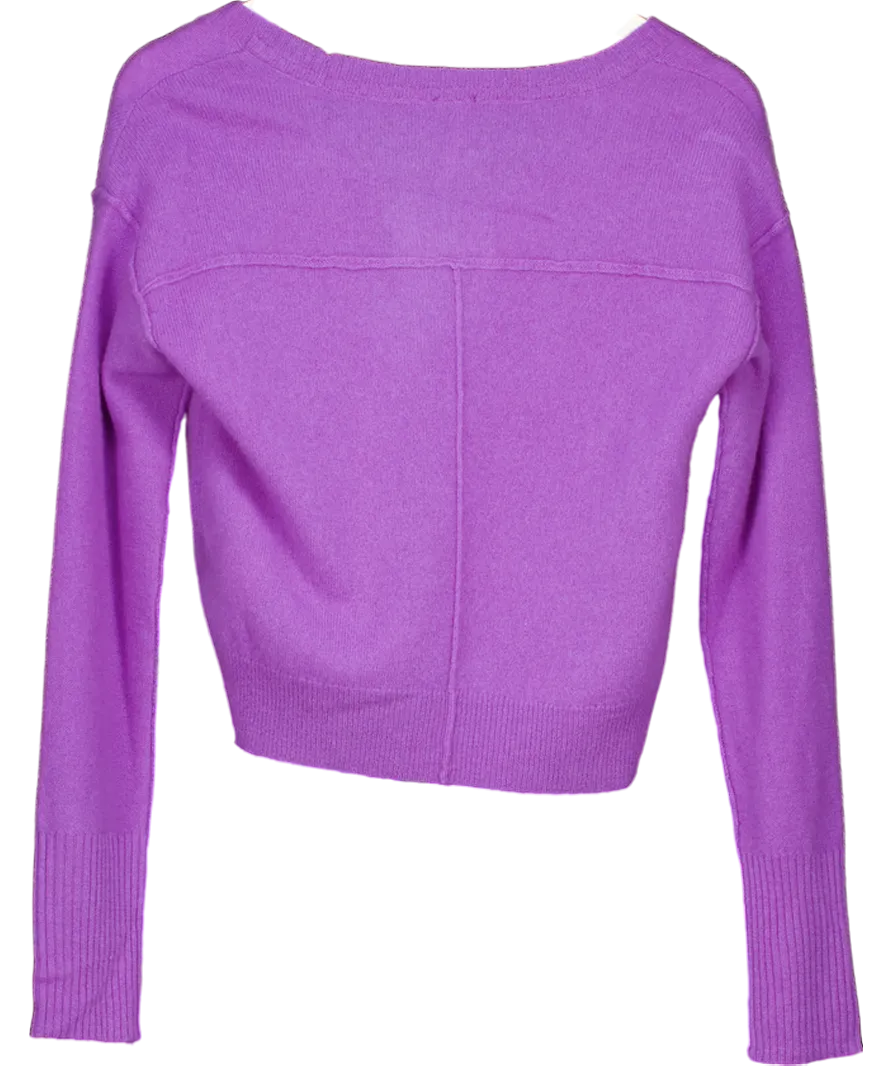 Free People Purple Stellar Pullover Sweater 100% Cashmere UK S