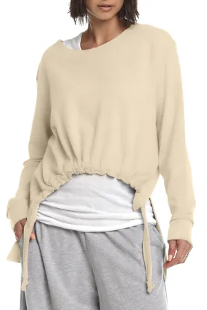 French Terry Crop Drawstring Top