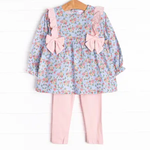 Frescos in Florence Legging Set, Blue