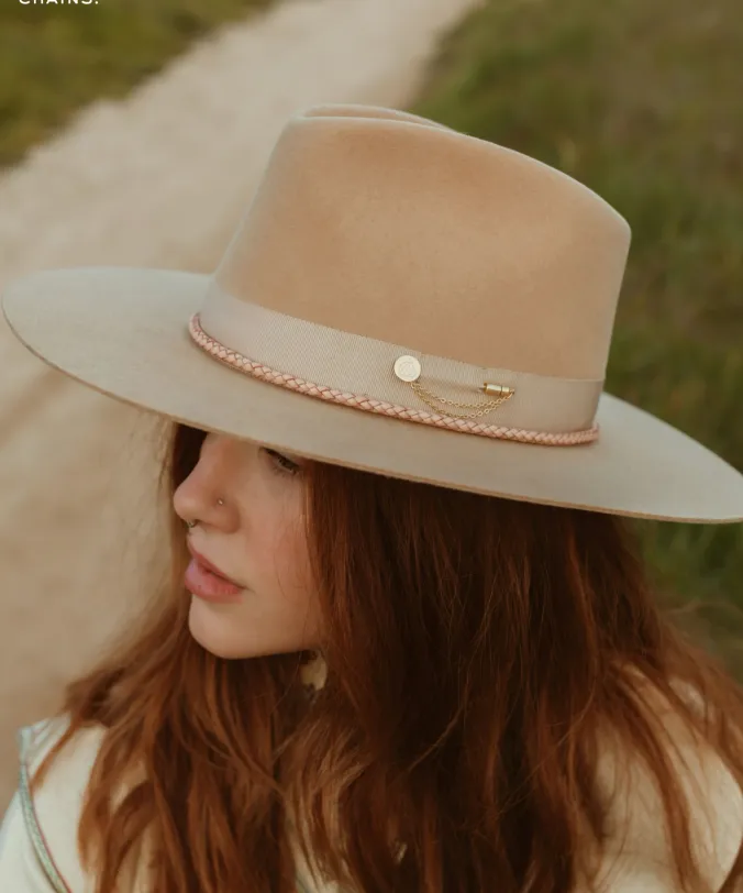 Freya - Sierra Flat Brim Fedora Hat - Camel