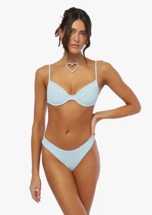 Full Coverage Crepe Knit Underwire Bikini Top