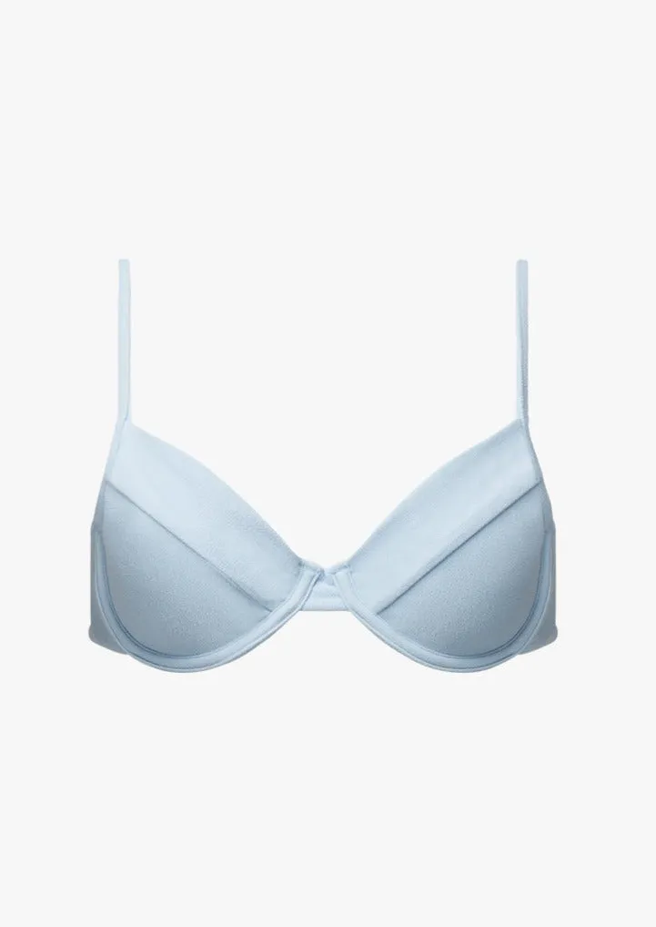 Full Coverage Crepe Knit Underwire Bikini Top