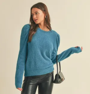 Fuzzy Crew Neck Sweater