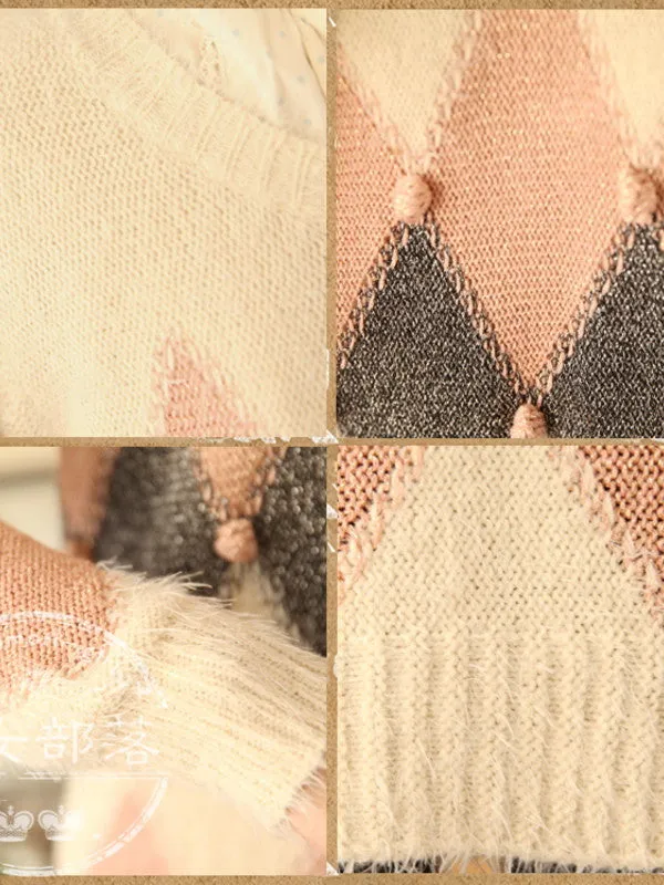 fuzzy diamond sweater