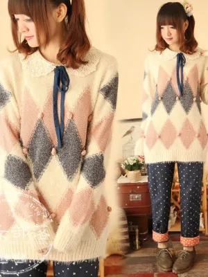 fuzzy diamond sweater