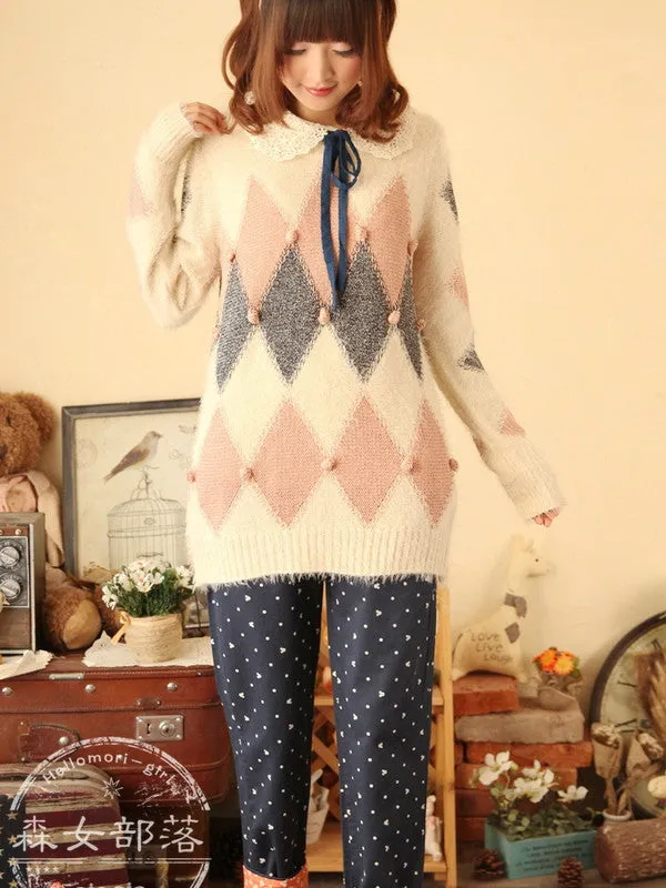 fuzzy diamond sweater
