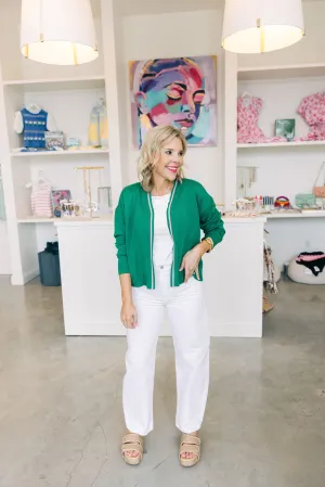 Fuzzy Flower Patched Cardigan