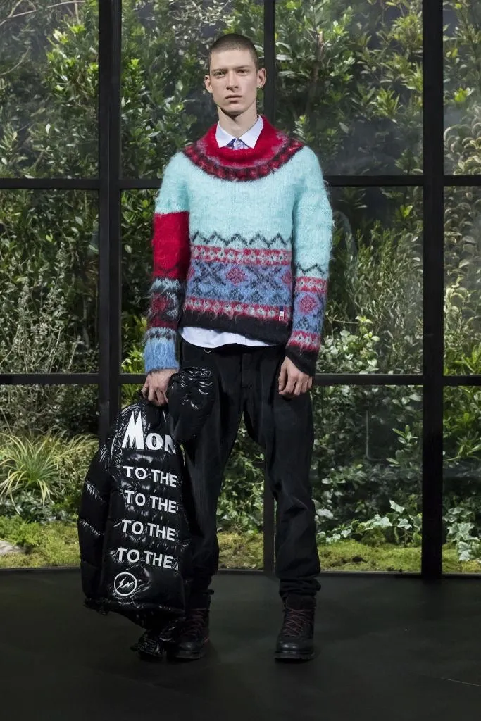F/W2018 Moncler X Fragment multicolor wool sweater