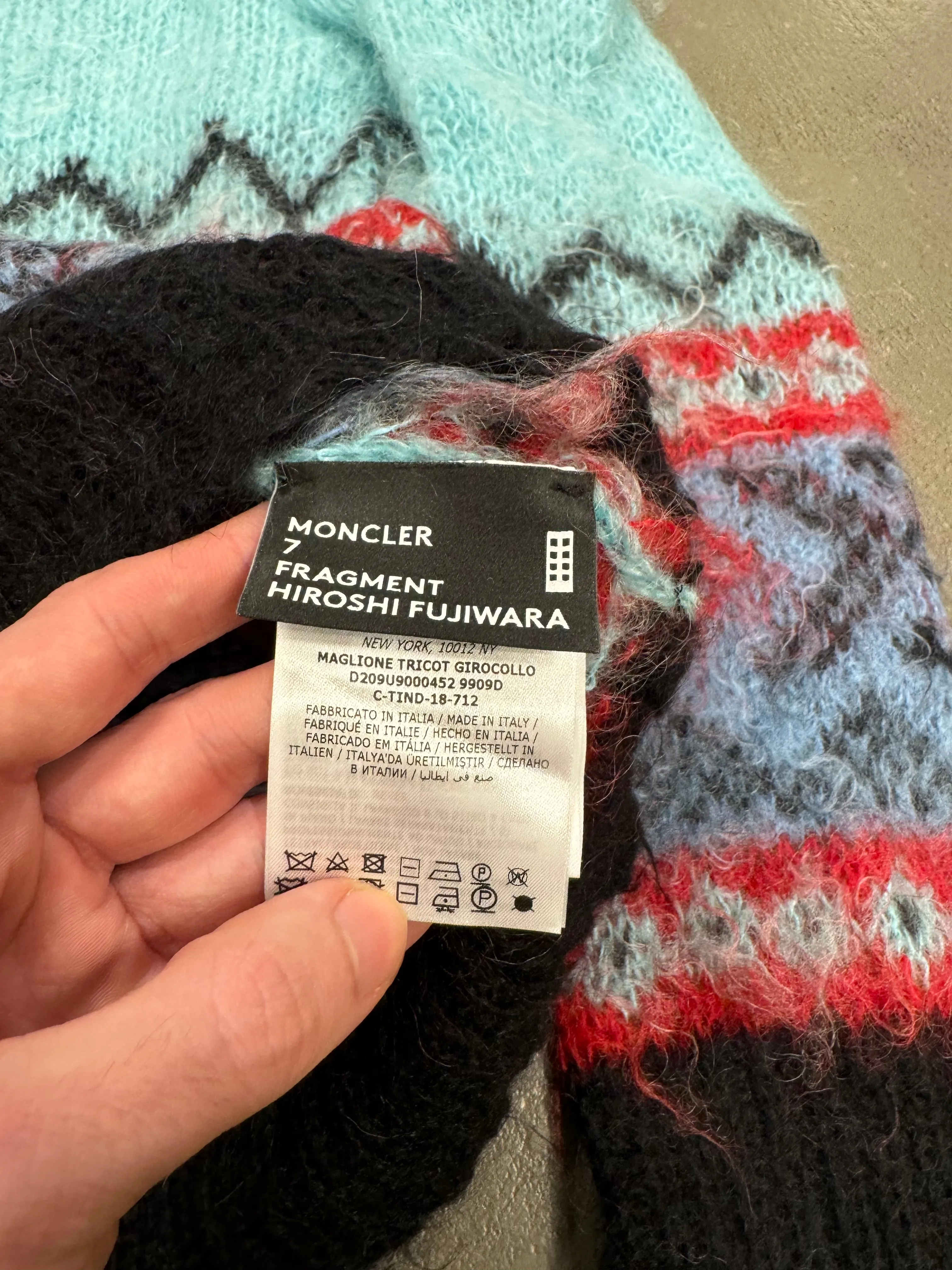F/W2018 Moncler X Fragment multicolor wool sweater