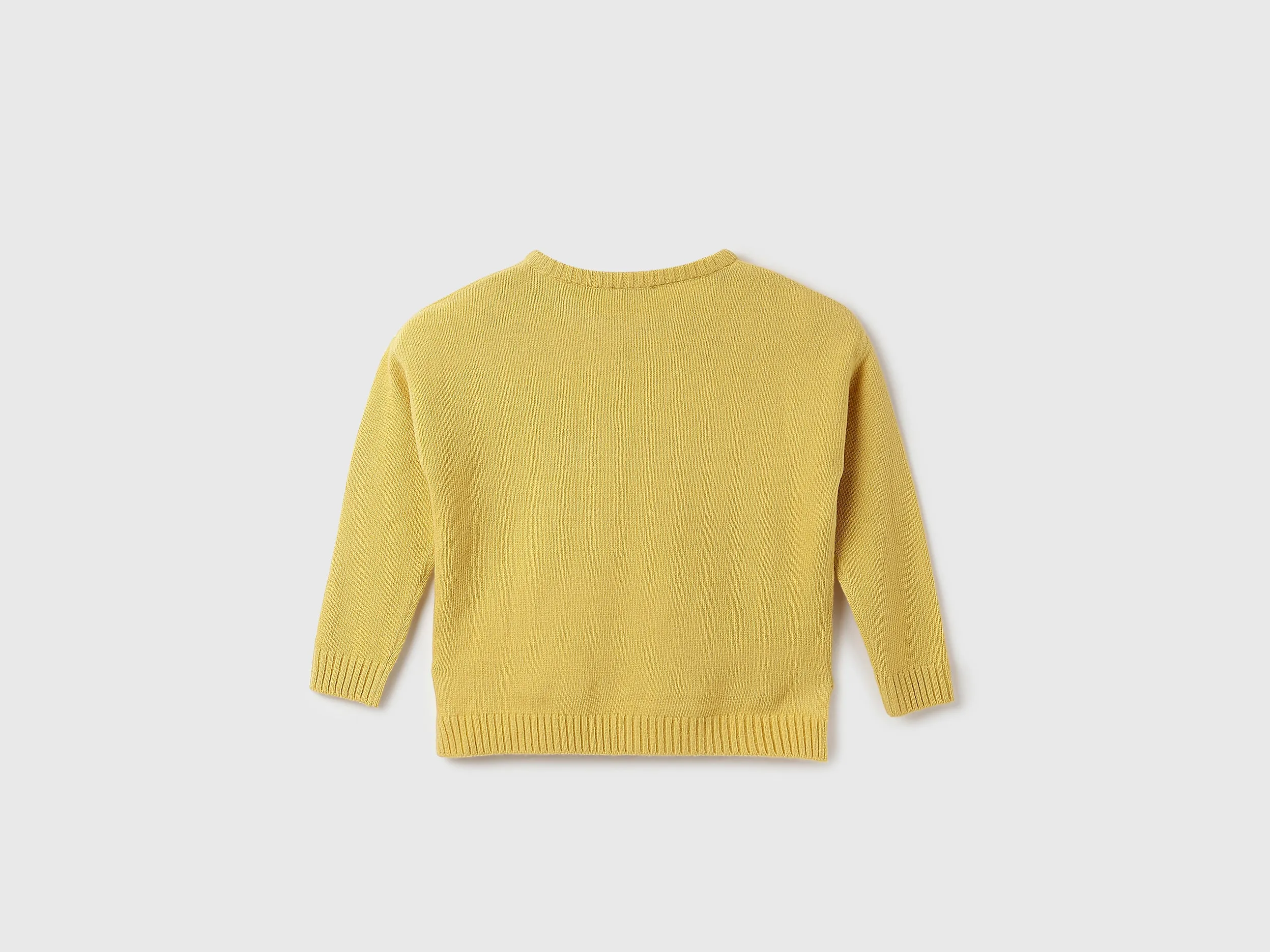 Girl's Boxy Fit Round Neck Branded Sweater