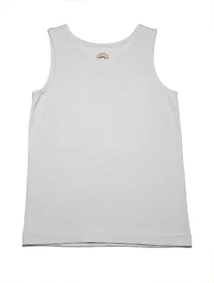 Girls Cotton Knit Light Grey  Essential Soft Tank Top - Glacier Grey