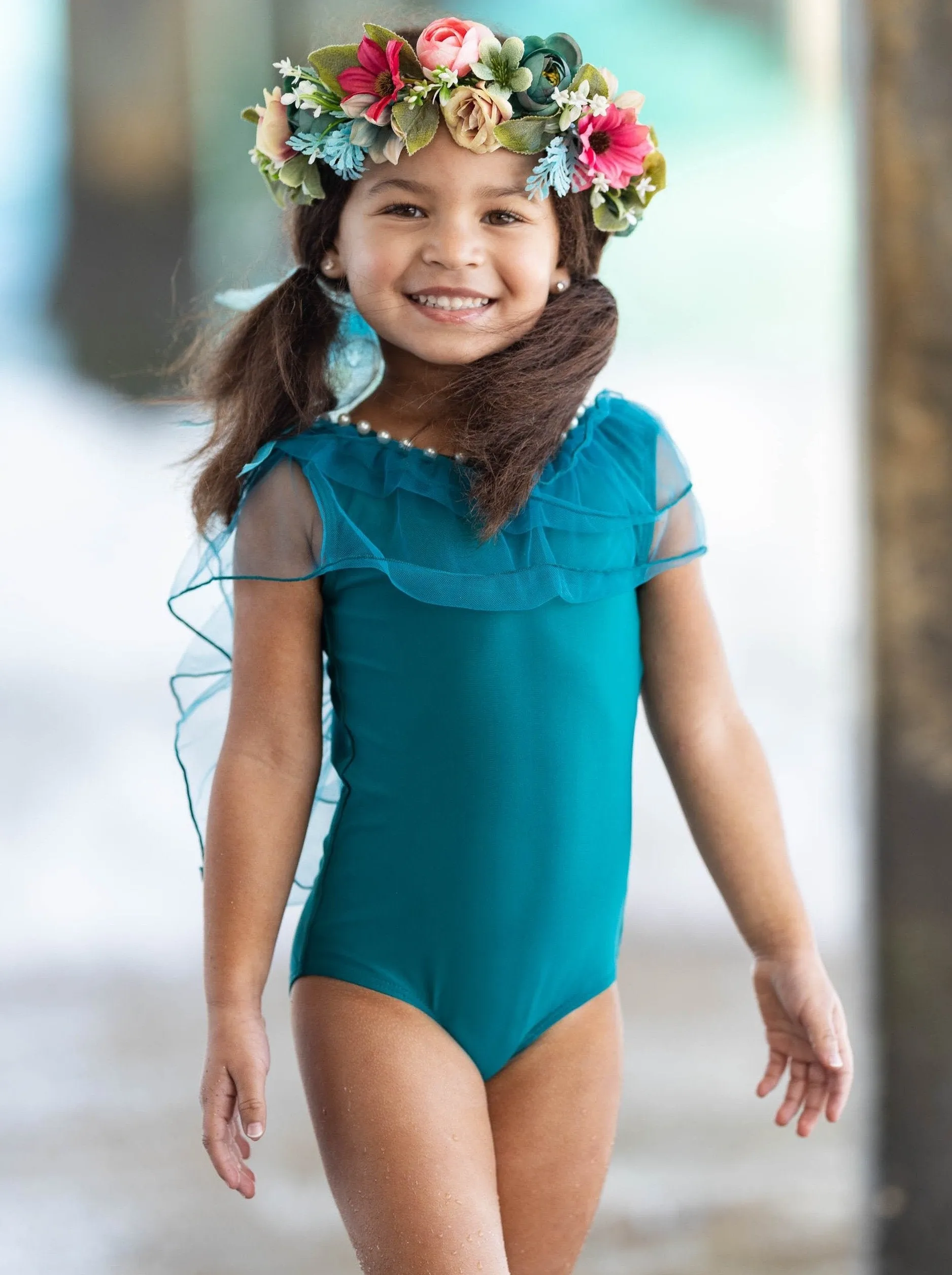 Girls Get Your Beach On One Piece Swimsuit