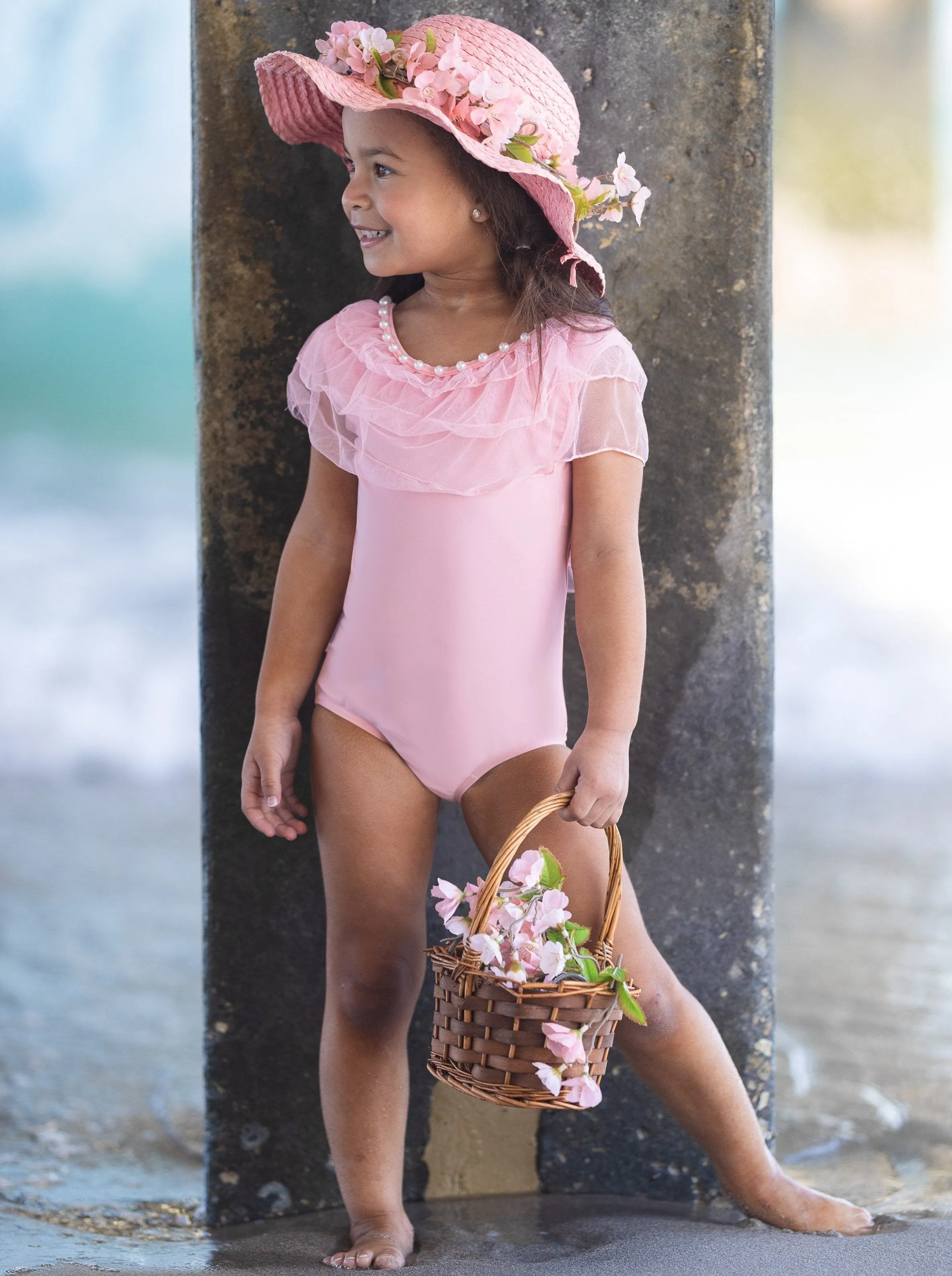 Girls Get Your Beach On One Piece Swimsuit