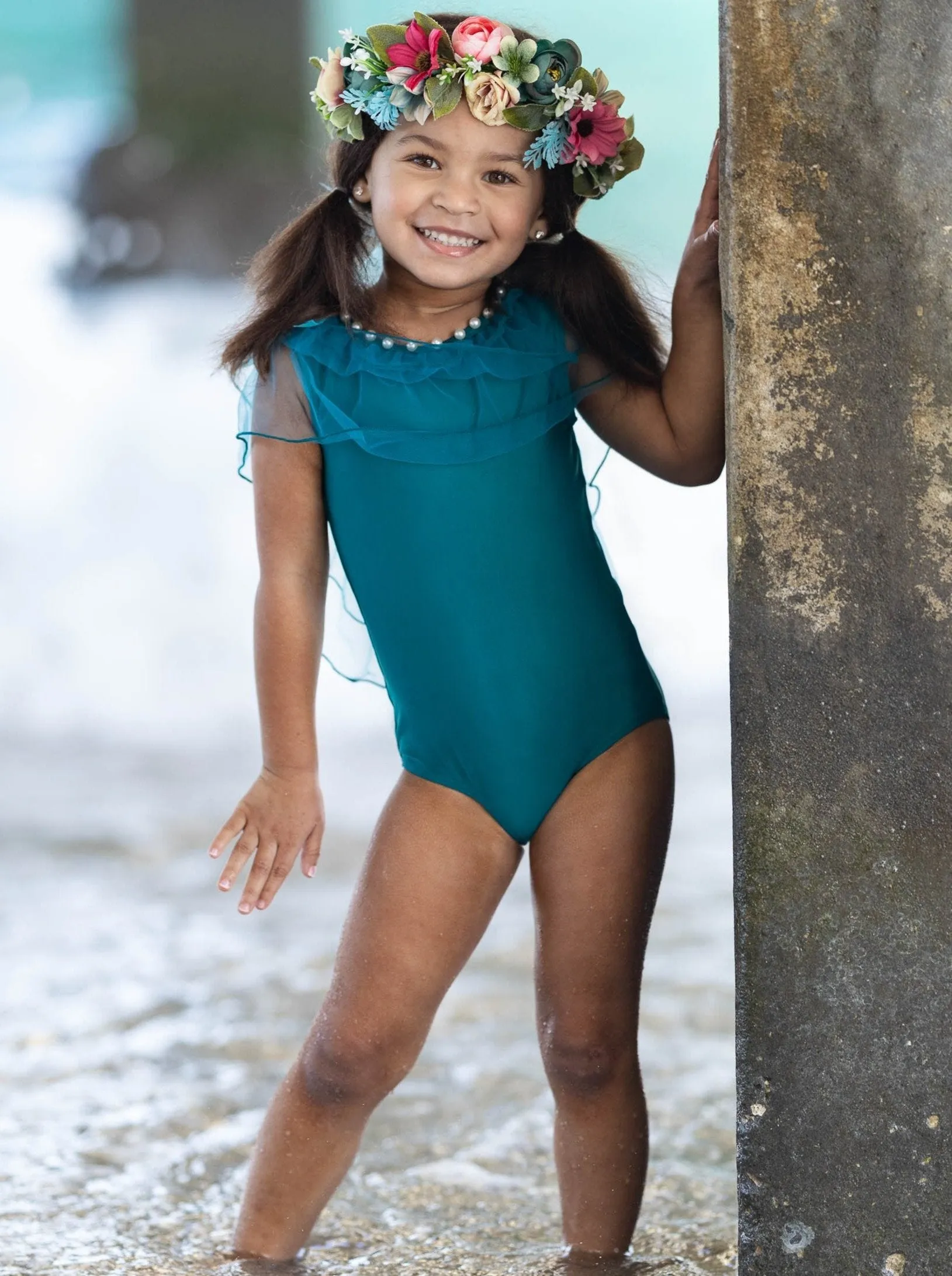 Girls Get Your Beach On One Piece Swimsuit