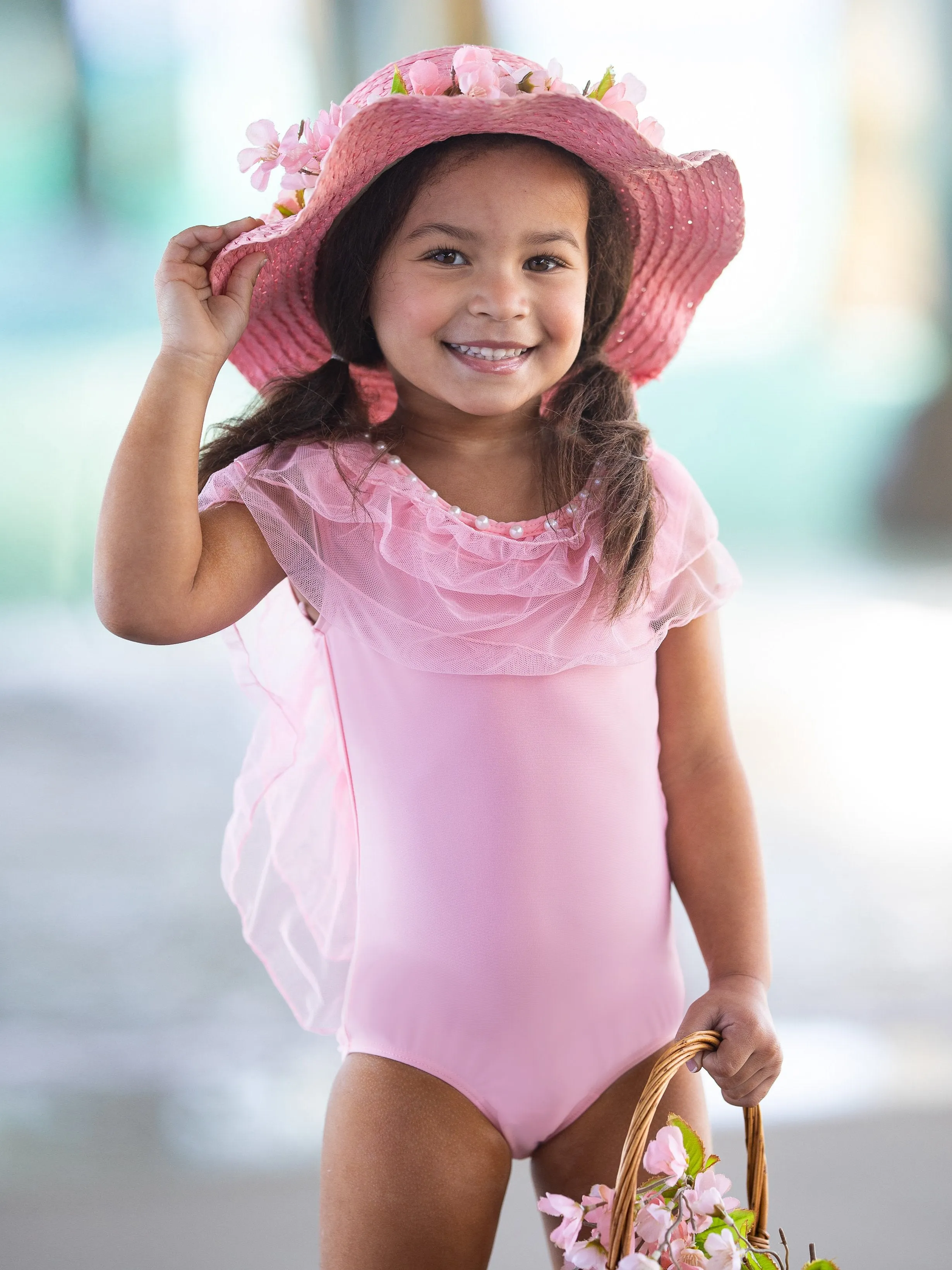 Girls Get Your Beach On One Piece Swimsuit