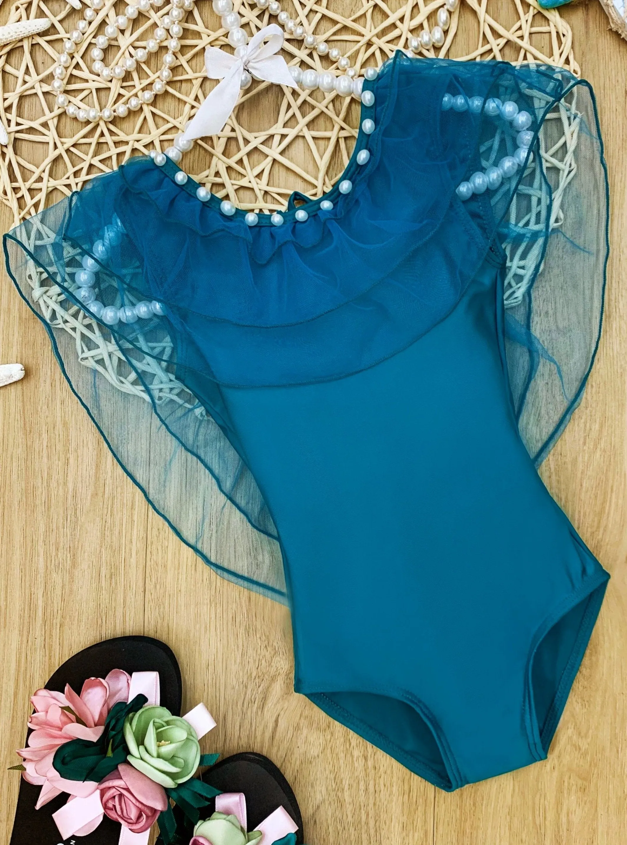 Girls Get Your Beach On One Piece Swimsuit