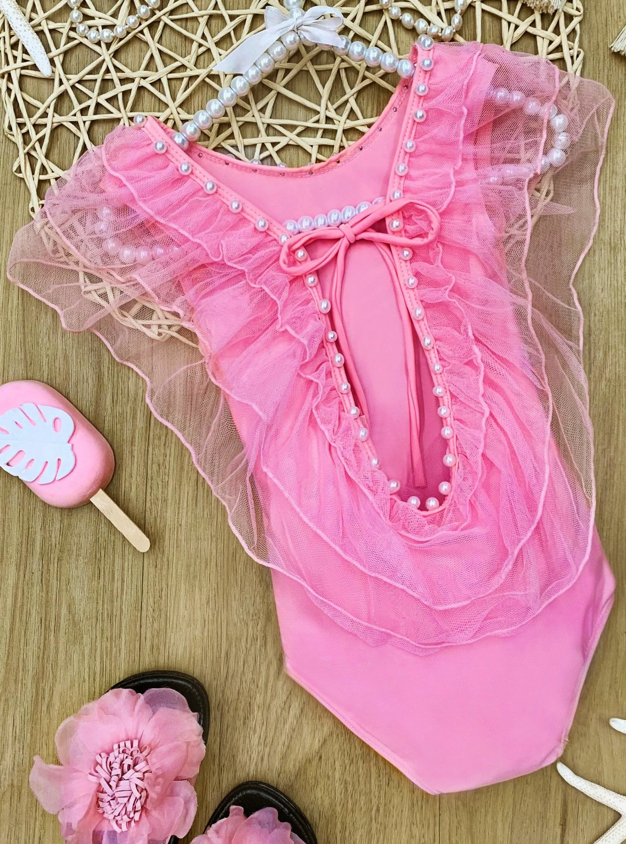 Girls Get Your Beach On One Piece Swimsuit