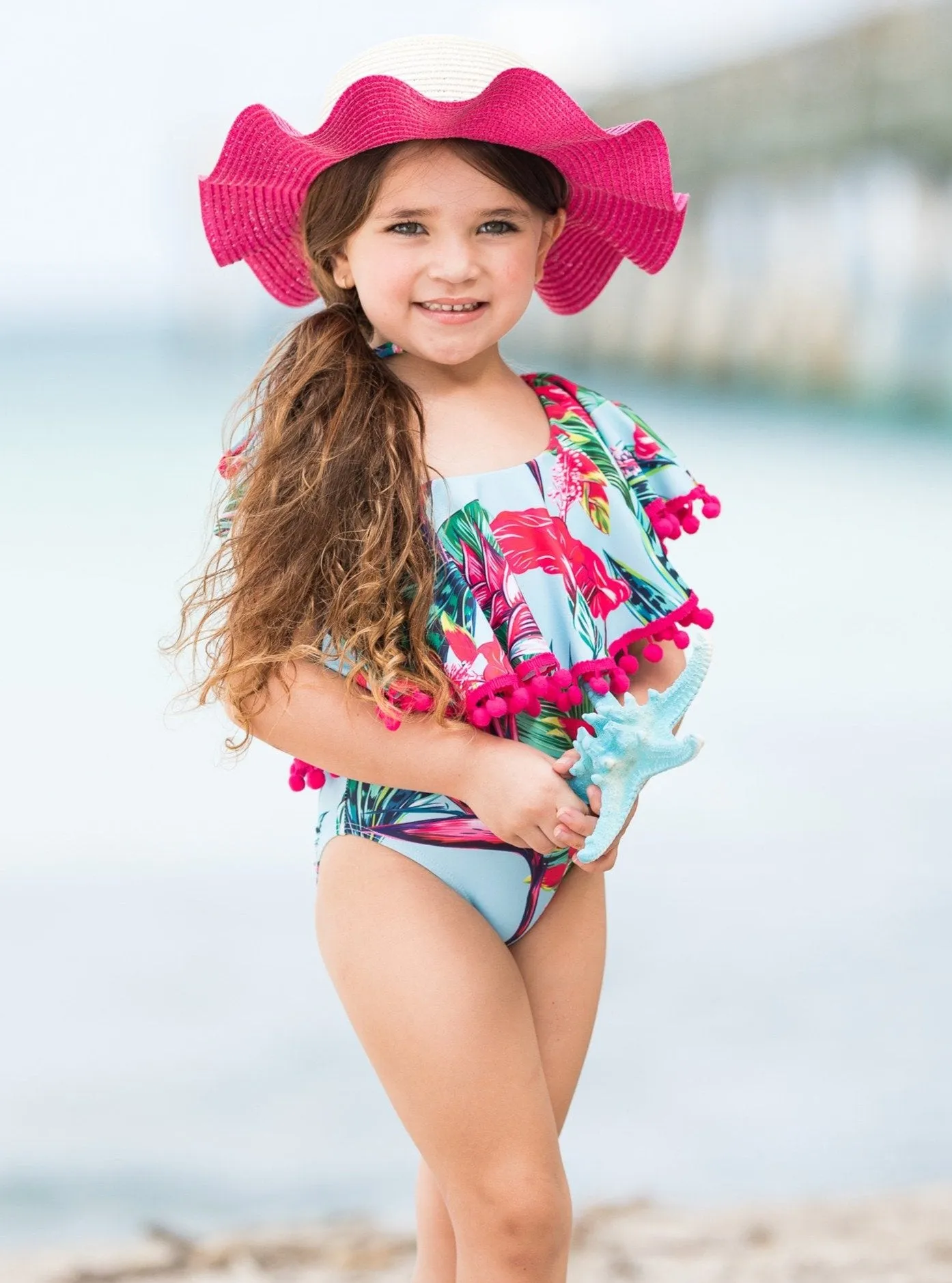 Girls Let's Go To the Tropics One Piece Swimsuit