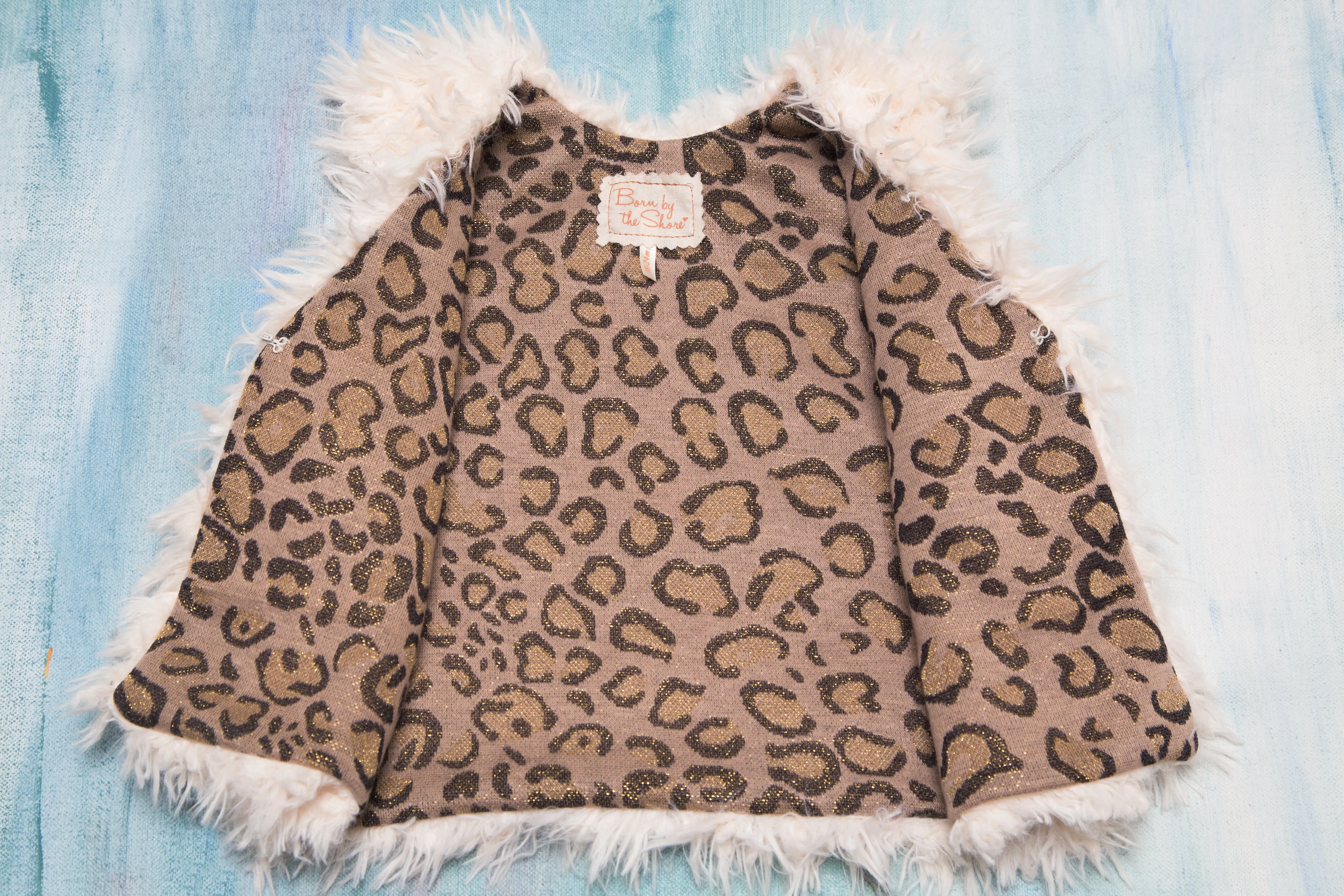 Girls White Faux Fur Vest | Leonie