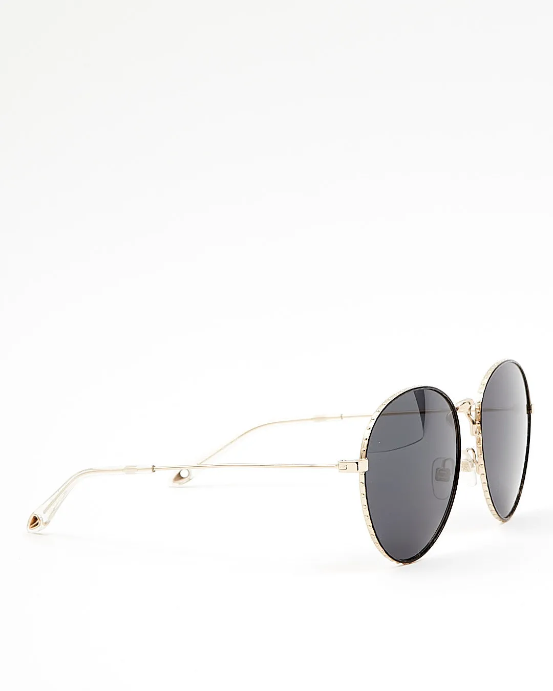 Givenchy Gold Frame Black Lens GV7089 Round Oversized Sunglasses