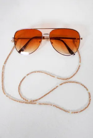 Gold Beaded Sunglasses Chain - Sand