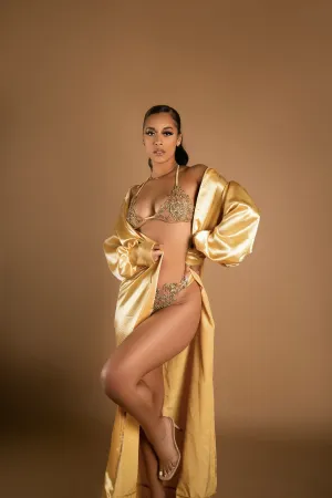 Gold Crystal Swim Suit