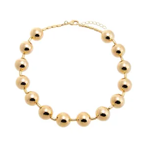 Gold Filled Solid Large Beaded Ball Necklace