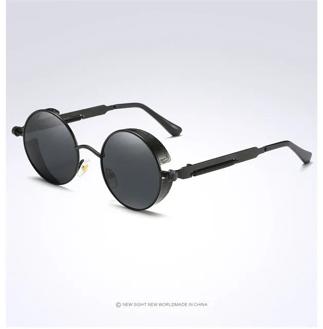 Gold Metal Polarized Sunglasses Gothic Steampunk Sunglasses Mens Womens Fashion Retro Vintage Shield Eyewear Shades 372 Red