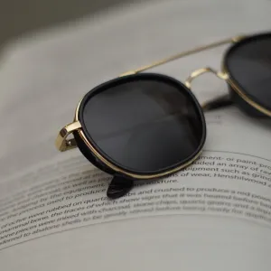 Golden Black  S4612 Metal Frame Polarized Round Sunglasses For Men And Women-Unique and Classy