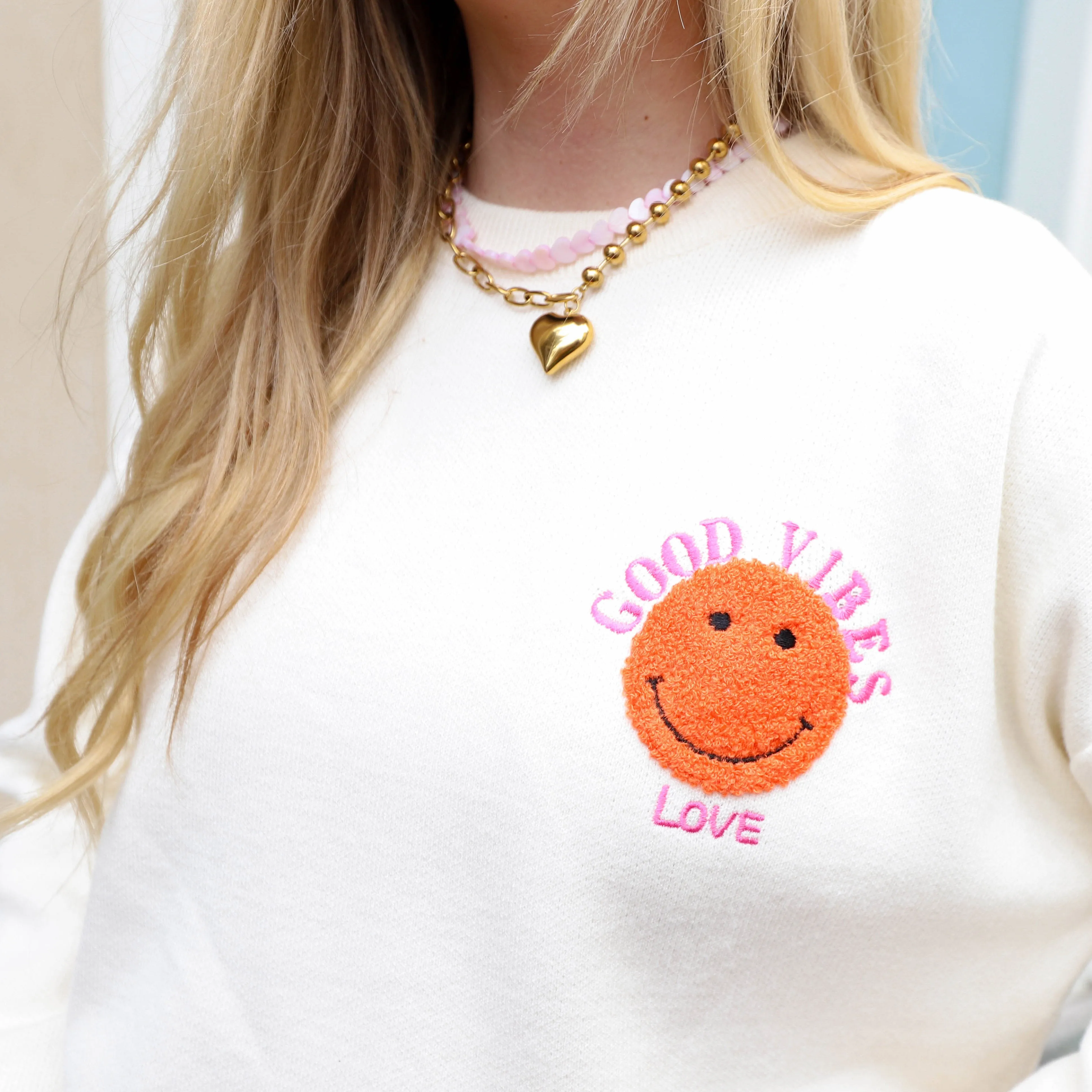 Good Vibes knit ecru