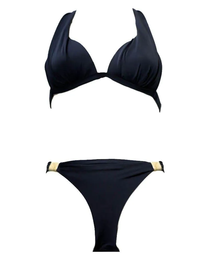 Gorgeous Black Bikini Set Single Padded - Fancy Bra Panty Set