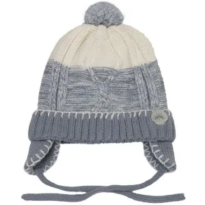 Grey & Cream Knit Lined Hat