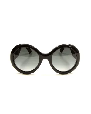 Gucci Black Round Glitter GG0101S Sunglasses